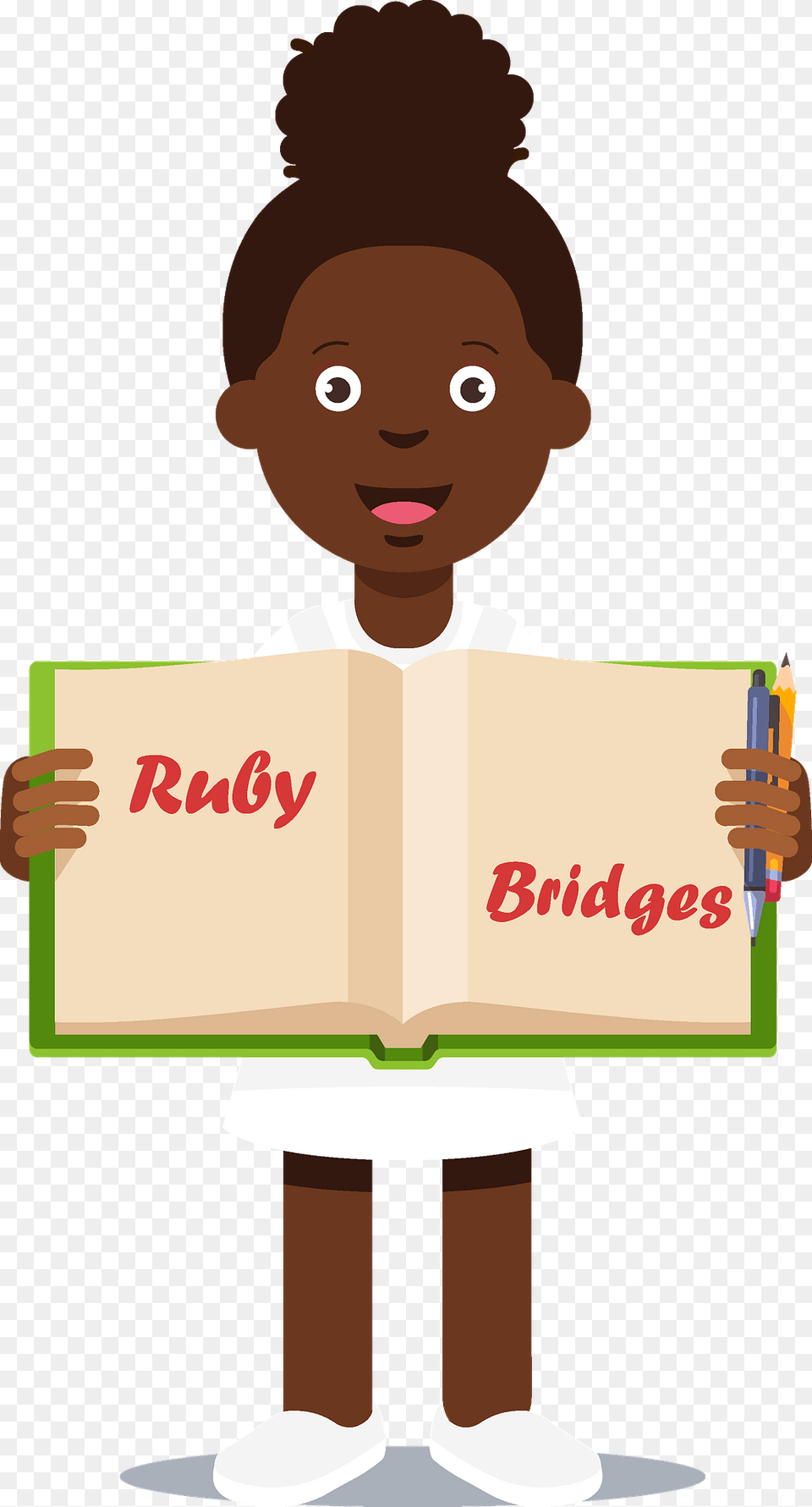 Black History Month Ruby Bridges Clipart, Person, Reading, Baby, Face Png Image