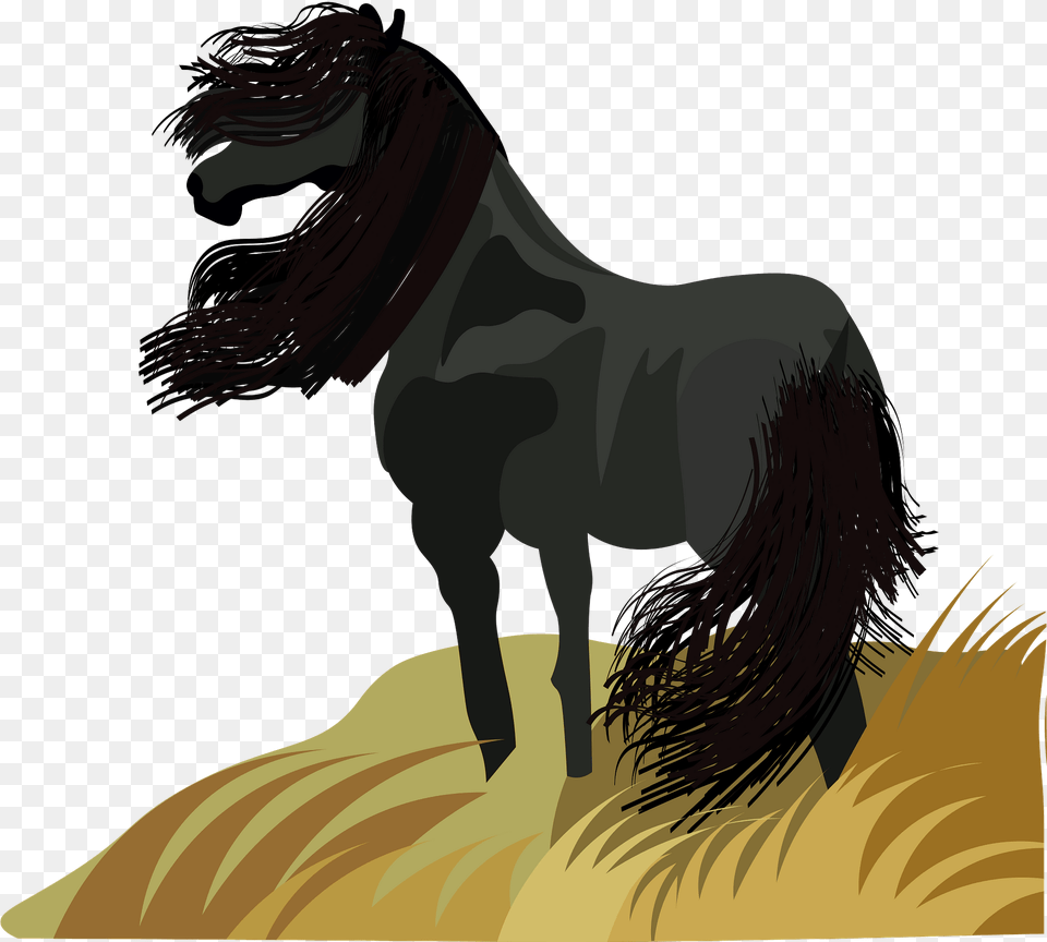 Black Horse Animal Figure, Mammal, Stallion, Adult, Male Png Image