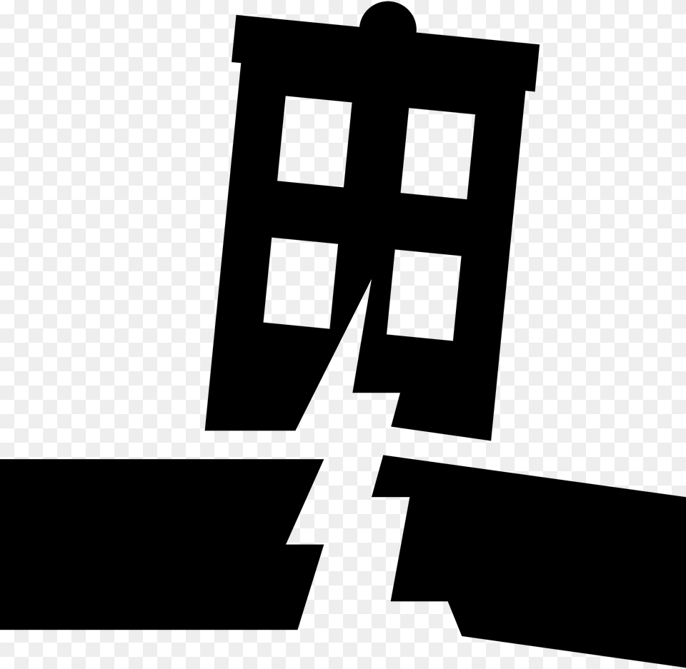 Black House Icon Earthquake Symbol, Gray Free Transparent Png