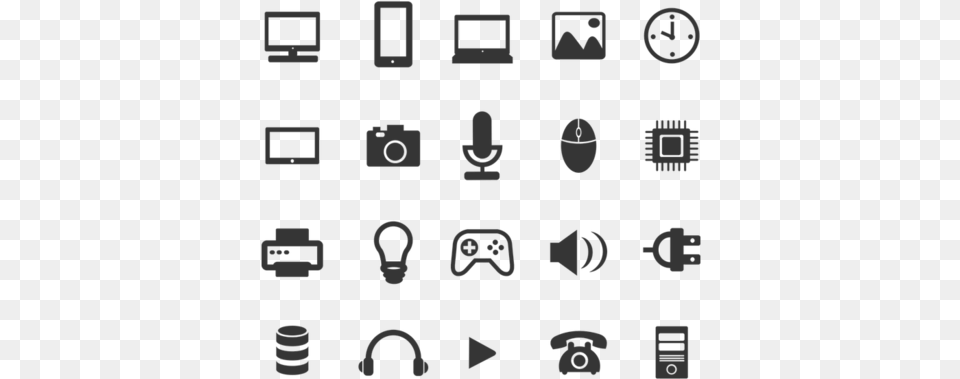 Black Icons Pc Game Phone Photo Mobile Vector Pc Icons, Electronics Png