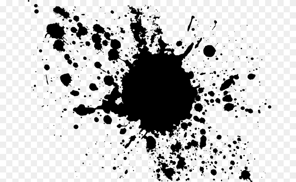 Black Ink Clipart Paint Splatter, Gray Free Png