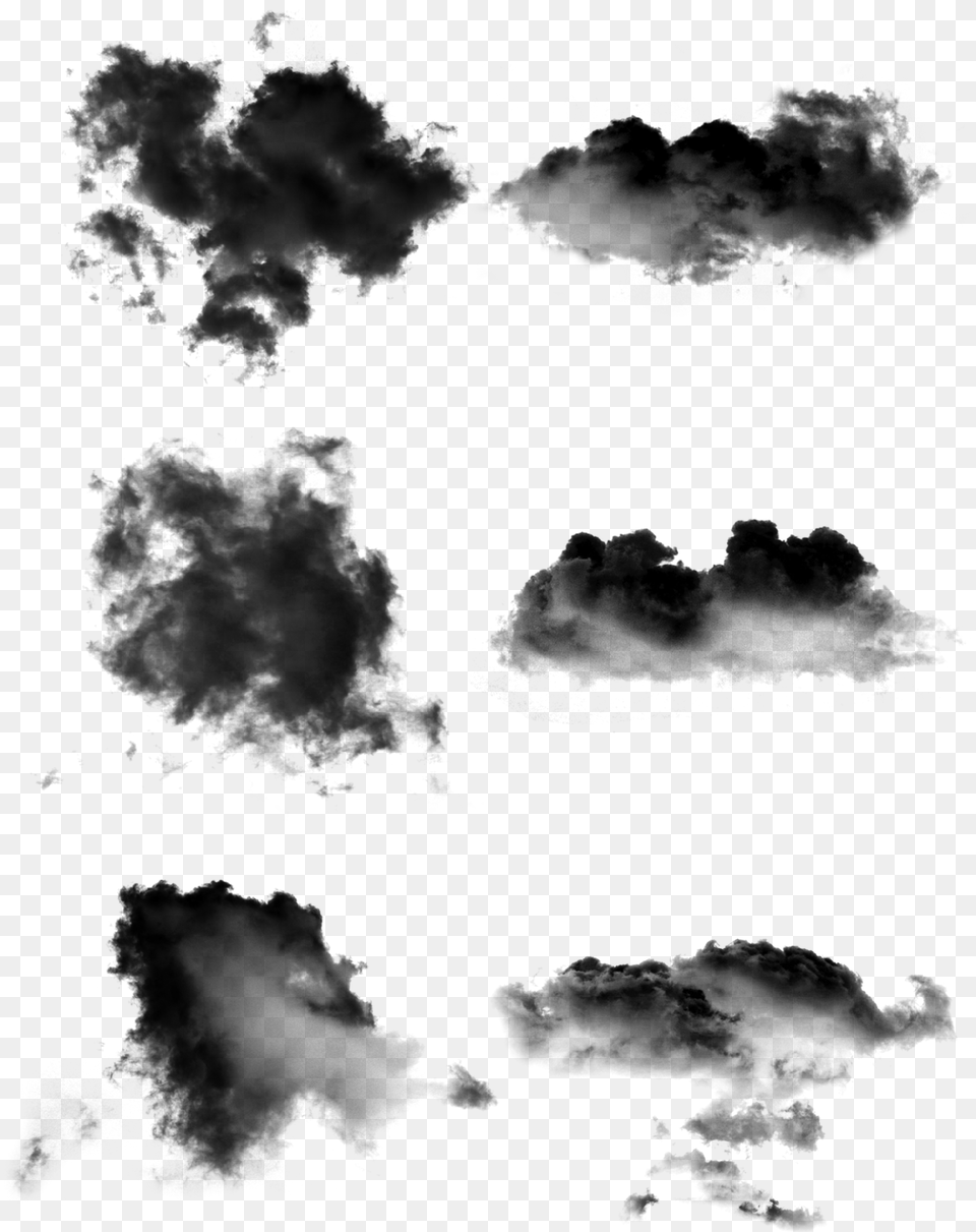 Black Ink Cloud Vector Blooming And Psd Monochrome, Gray Png