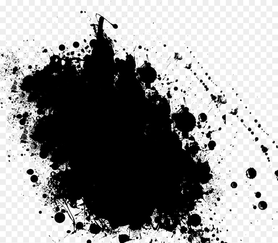 Black Ink Splatter, Gray Png