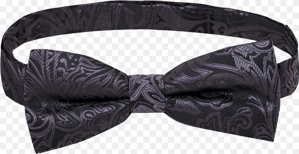 Black Jacquard Bow Tie Paisley, Accessories, Formal Wear, Bow Tie Png Image