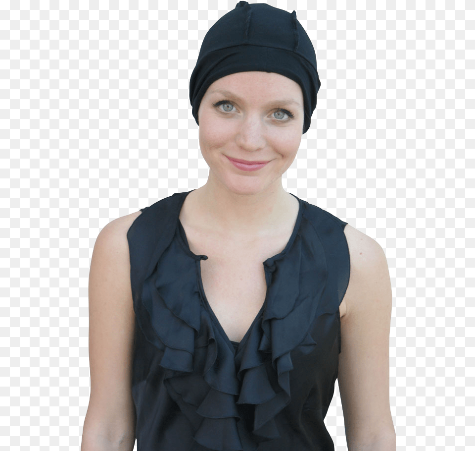 Black Jersey Liner Turban For Wedding Hat Girl, Adult, Swimwear, Person, Female Png