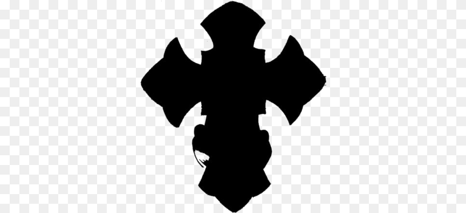 Black Jesus Cross Tattoo Clipart Cross Silhouette Clipart, Stencil, Animal, Fish, Sea Life Png