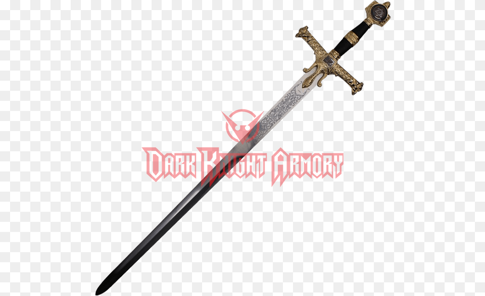 Black King Solomon Sword Knights Templar Wooden Sword, Weapon, Blade, Dagger, Knife Free Png Download