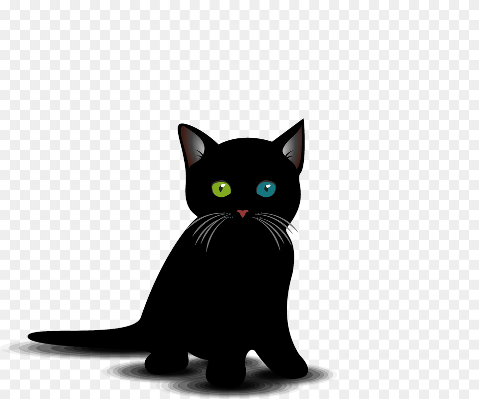 Black Kitten Clipart, Animal, Cat, Mammal, Pet Png Image