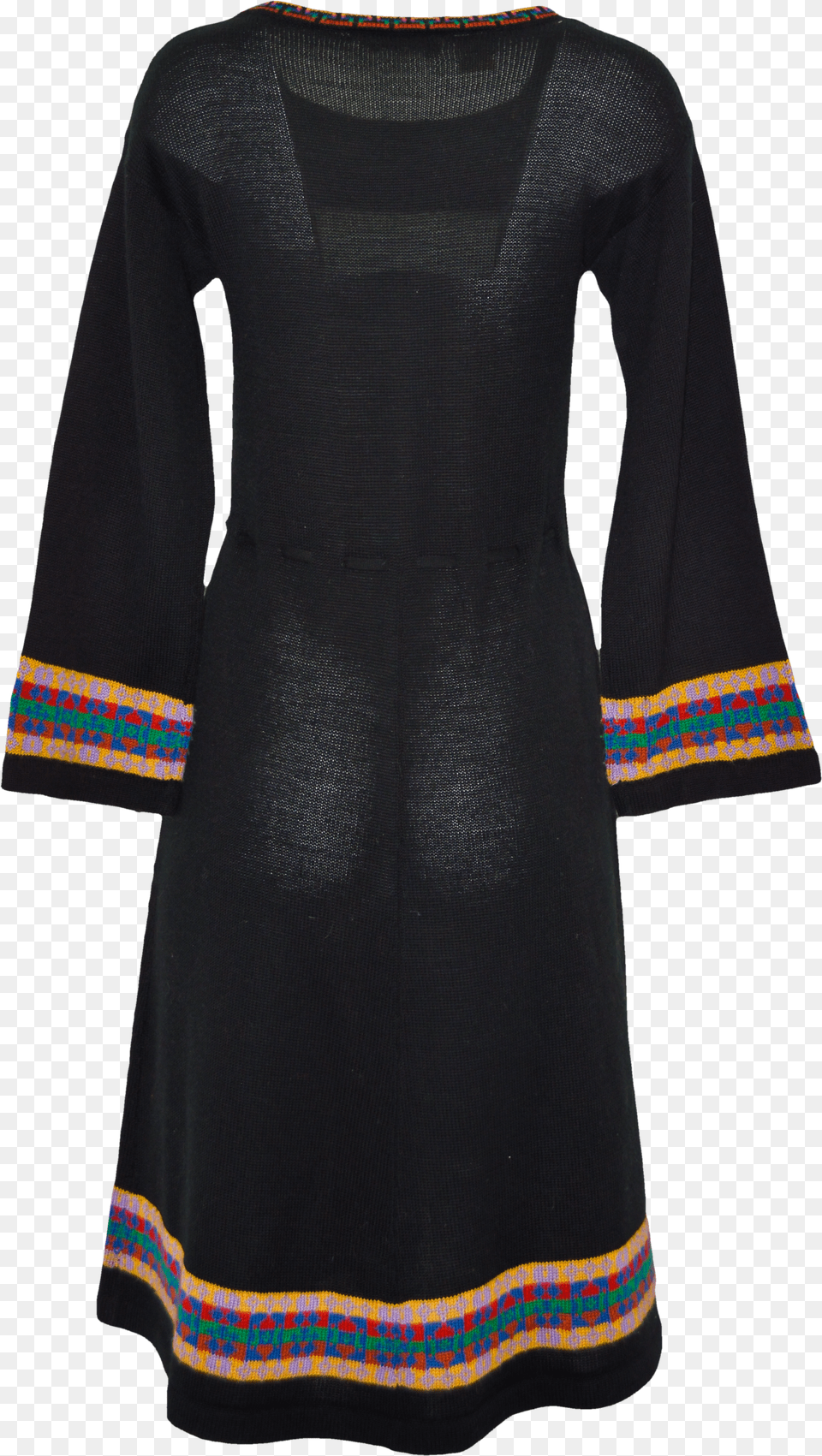 Black Knit Dress With Colorful Tassels By Milanse Dress Day Dress Free Png