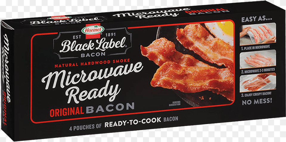 Black Label Microwave Ready Bacon, Food, Meat, Pork, Person Png Image