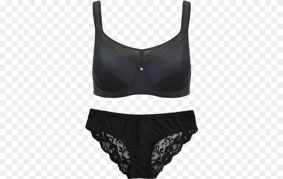 Black Lace Bikini Brief Set Seta15 2018bikinibrief Black Strapless Bra, Clothing, Lingerie, Underwear Free Transparent Png