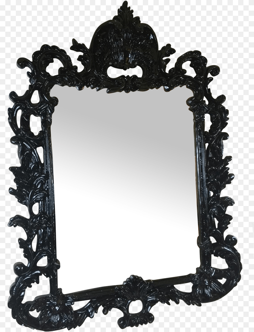 Black Lacquered Ornate Mirror On Chairish Picture Frame Free Png