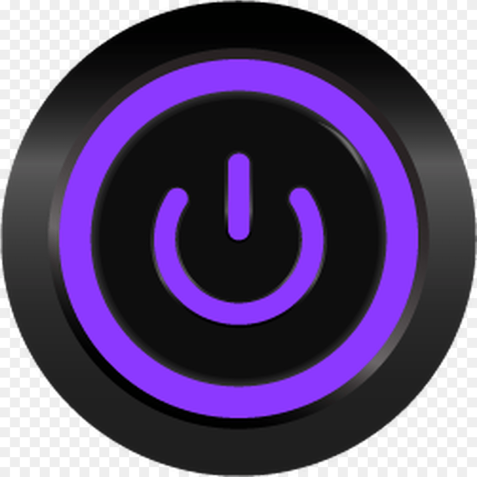 Black Latching 12v Push Button Switch Spdt Purple Power Symbol Dot, Light, Disk Free Png Download