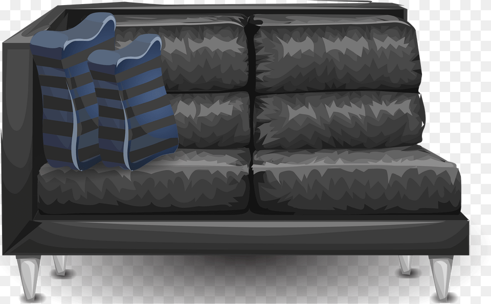 Black Leather Sofa Clipart, Couch, Cushion, Furniture, Home Decor Free Png