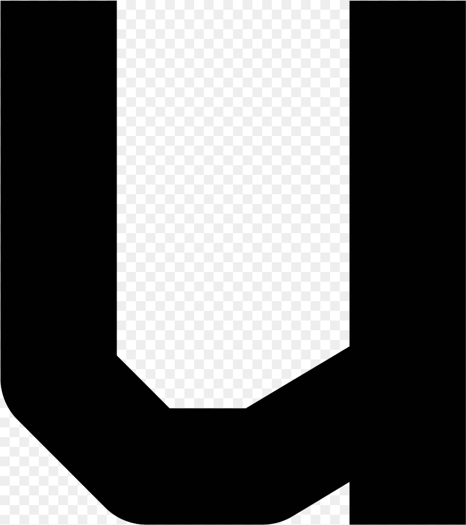 Black Letter U, Gray Png Image