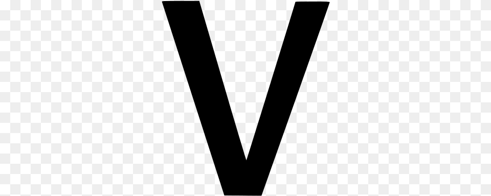 Black Letter V Transparent Background, Gray Free Png Download