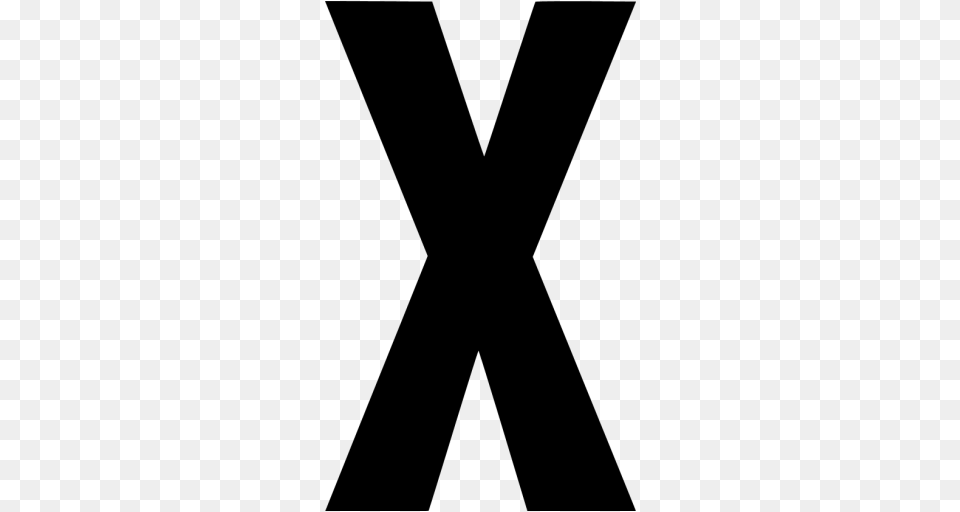 Black Letter X Icon, Gray Png Image