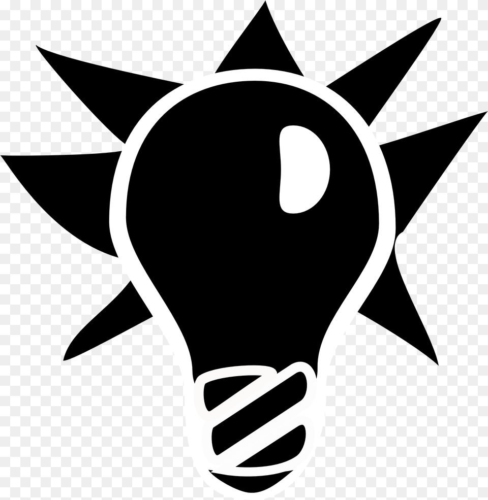 Black Light Bulb As An Illustration Example Of Clip Art, Lightbulb, Smoke Pipe, Stencil Png