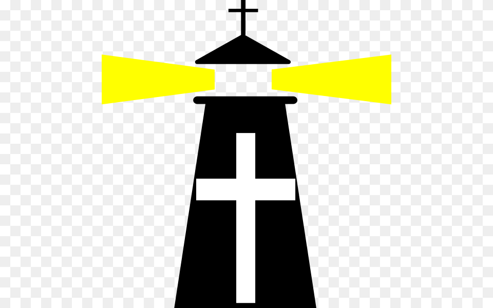 Black Lighthouse Cross Clip Art, Symbol, People, Person, Lighting Free Png Download