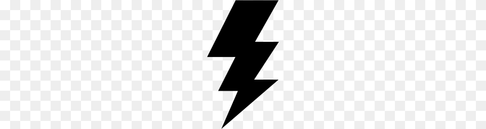 Black Lightning Bolt Icon, Gray Png
