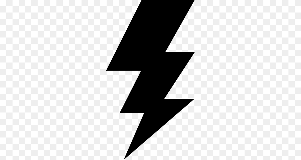 Black Lightning Bolt Icon, Gray Free Transparent Png