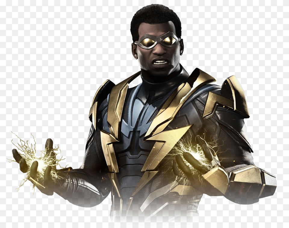 Black Lightning Daughter Injustice 2 Black Lightning Injustice 2, Adult, Male, Man, Person Png Image