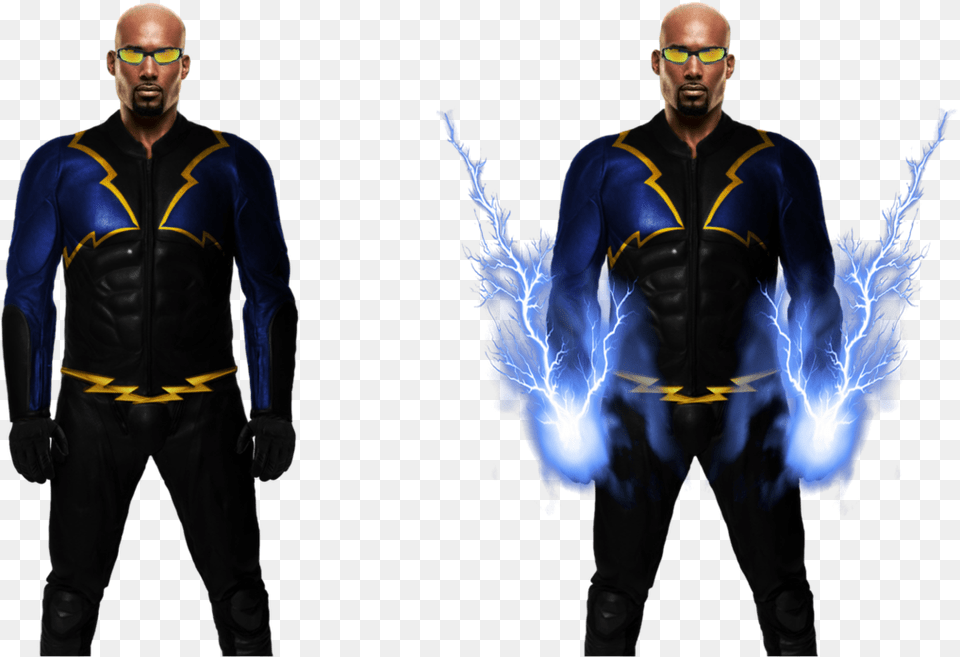 Black Lightning Transparent Background By Camo Flauge Black Lightning Cw Costume, Person, Adult, Man, Male Png Image