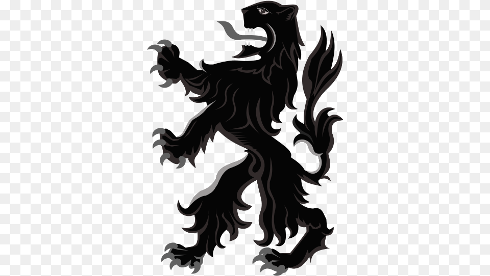 Black Lion Rampant Lion Rampant Coat Of Arms, Electronics, Hardware, Person Free Png Download