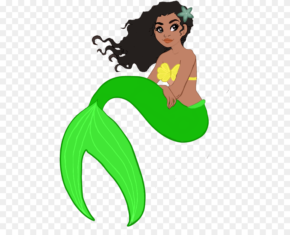 Black Little Mermaid Clipart, Green, Adult, Female, Person Free Transparent Png