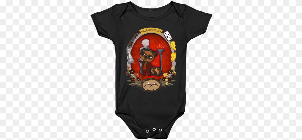 Black Lodge Racoon Baby Onesy Weed Onesie Baby, Clothing, T-shirt, Shirt Free Transparent Png
