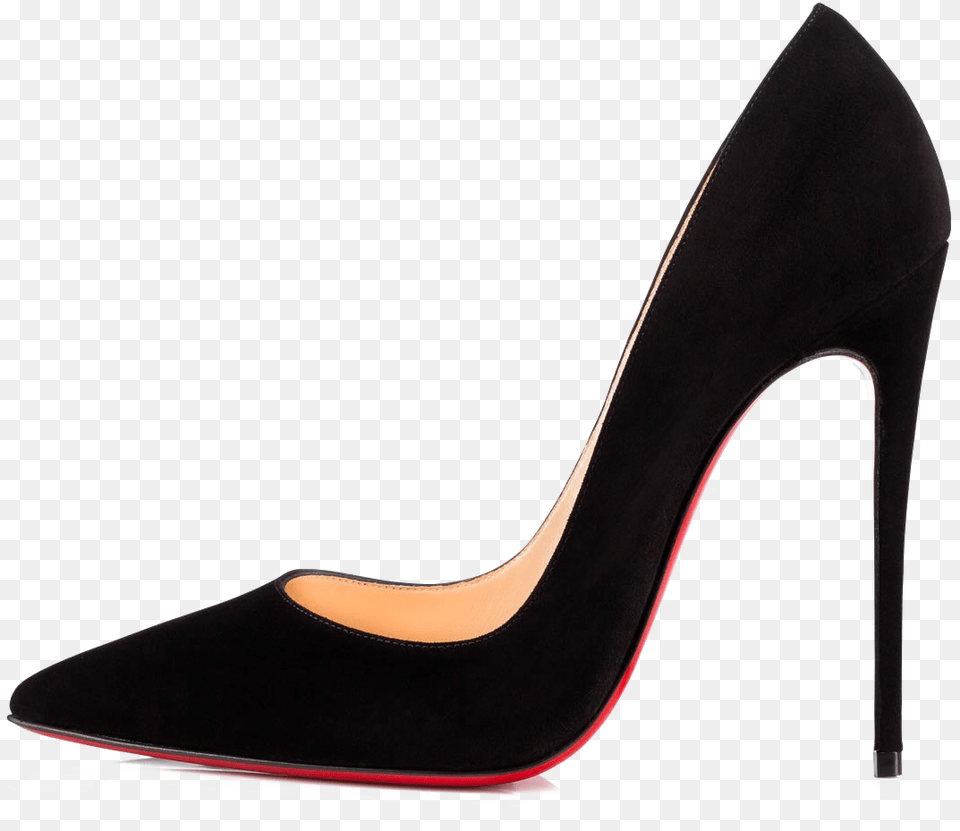 Black Louboutin Background Black D Orsay Christian Louboutin Suede, Clothing, Footwear, High Heel, Shoe Png