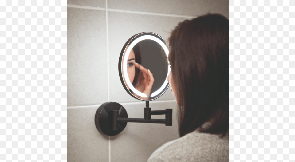 Black Magnifying Wall Mirror, Adult, Female, Person, Woman Free Png