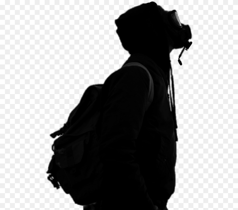 Black Male Model Gas Mask Man, Silhouette, Adult, Person Png Image