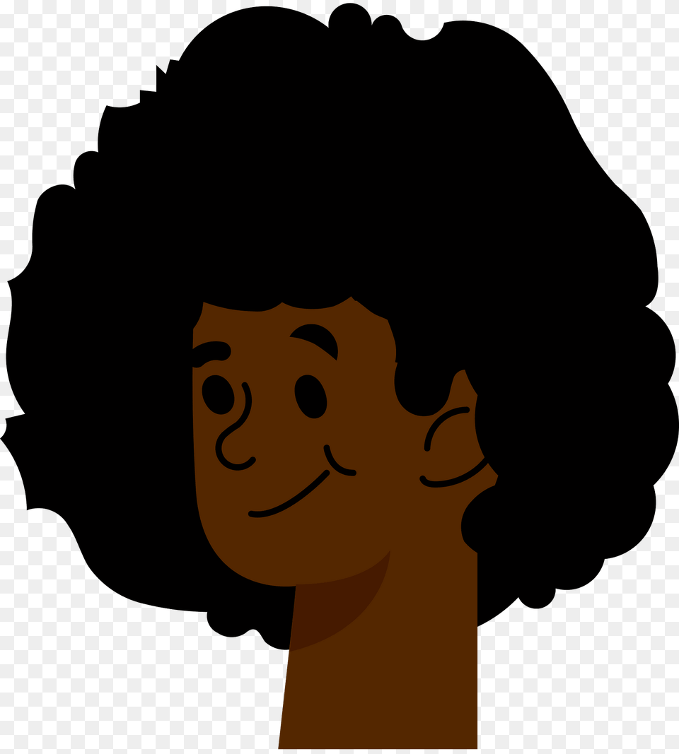 Black Man Head Curly Clipart, Body Part, Face, Neck, Person Png Image