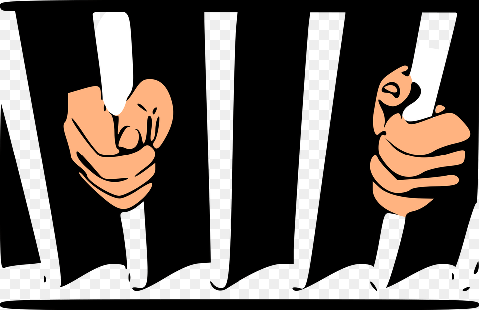 Black Man In Jail Cartoon, Body Part, Hand, Person, Finger Png Image