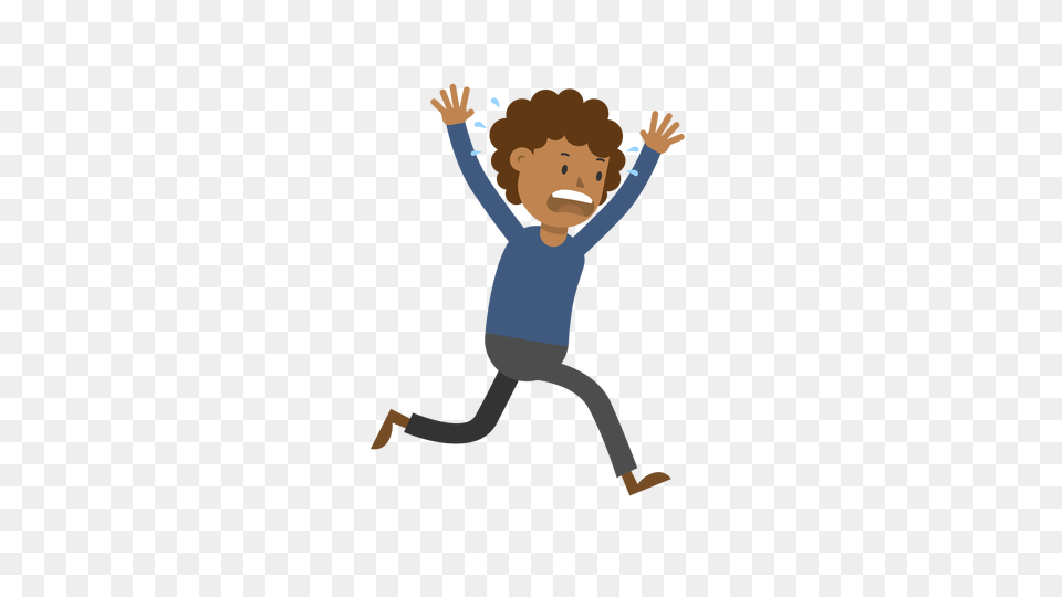 Black Man Running Scared Cartoon Vector, Baby, Person, Face, Head Png