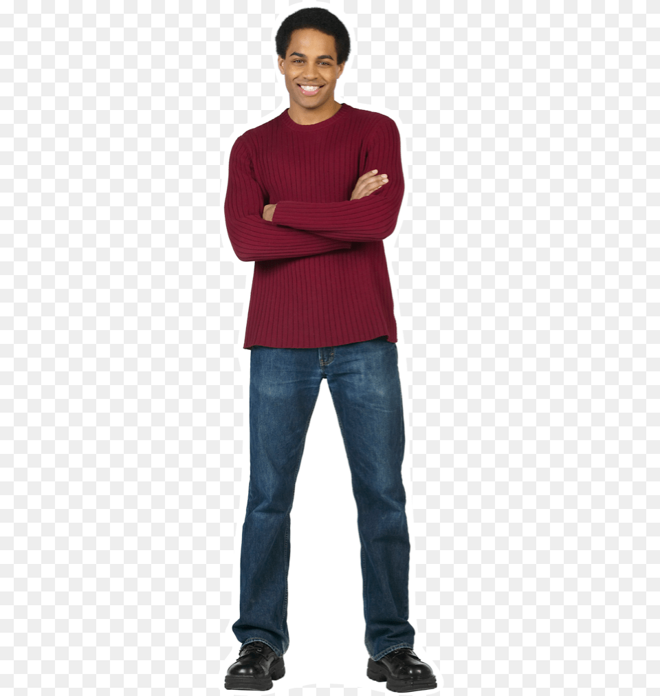 Black Man Standing Transparent, Sweater, Clothing, Pants, Jeans Png