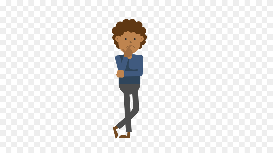 Black Man Thinking Cartoon Vector, Clothing, Pants, Person, Face Free Transparent Png