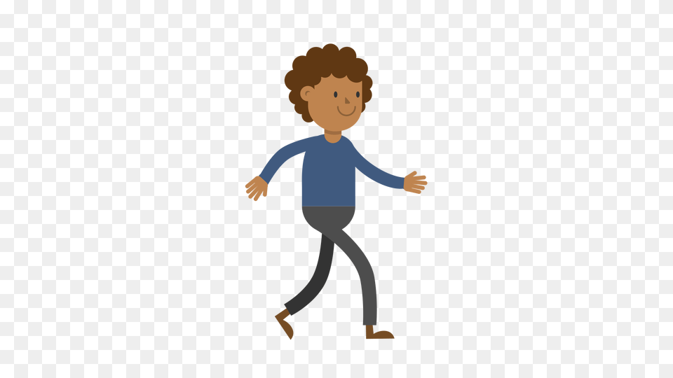 Black Man Walking Cartoon Vector, Baby, Person, Face, Head Free Png Download