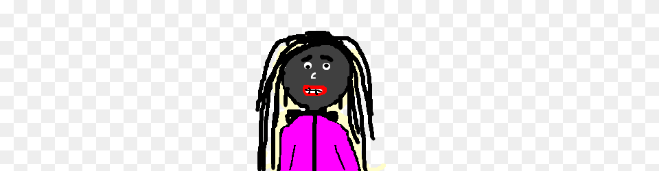 Black Man With Long Dreads In Pink Outfit Drawing, Face, Head, Person, Animal Png Image