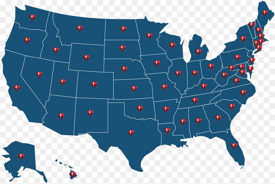 Black Map Of The Usa, Chart, Plot, Atlas, Diagram Png Image