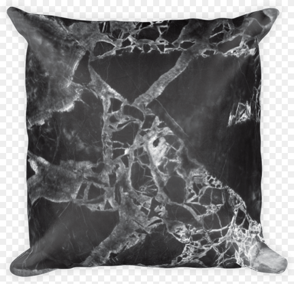 Black Marble Square Pillow Cushion, Home Decor, Mineral, Crystal Free Transparent Png