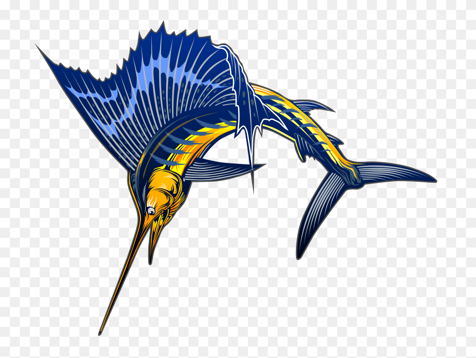 Black Marlin Clip Art, Animal, Sea Life, Fish, Swordfish Png Image