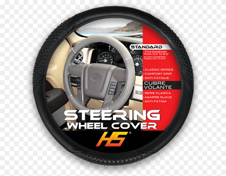 Black Massage Vinyl Steering Wheel Steering Wheel Cover Hs, Machine, Transportation, Vehicle, Steering Wheel Png Image