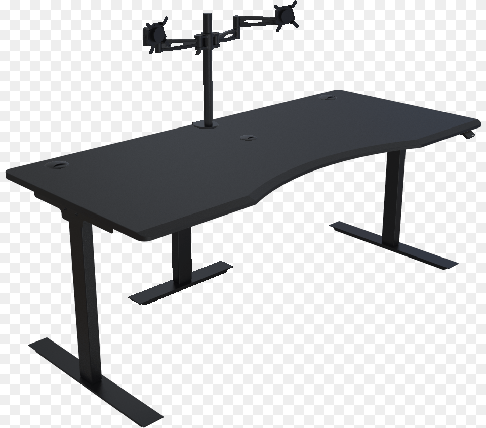 Black Matte Pc Desk, Furniture, Table, Dining Table, Appliance Free Png