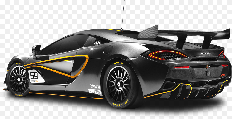 Black Mclaren 570s Gt4 Car Image Mclaren 570s Gt4 Sprint, Wheel, Vehicle, Transportation, Sports Car Free Transparent Png