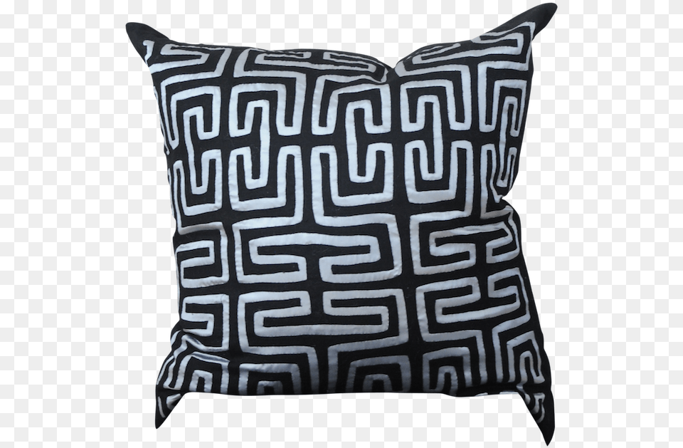 Black Metallic Mola Pillow Illustration, Cushion, Home Decor, Clothing, T-shirt Png