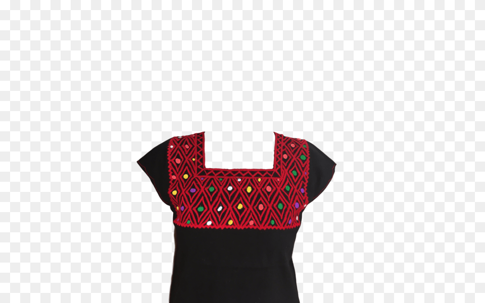 Black Mexican Blouse With Red Casa Fiesta Designs, Clothing Png Image