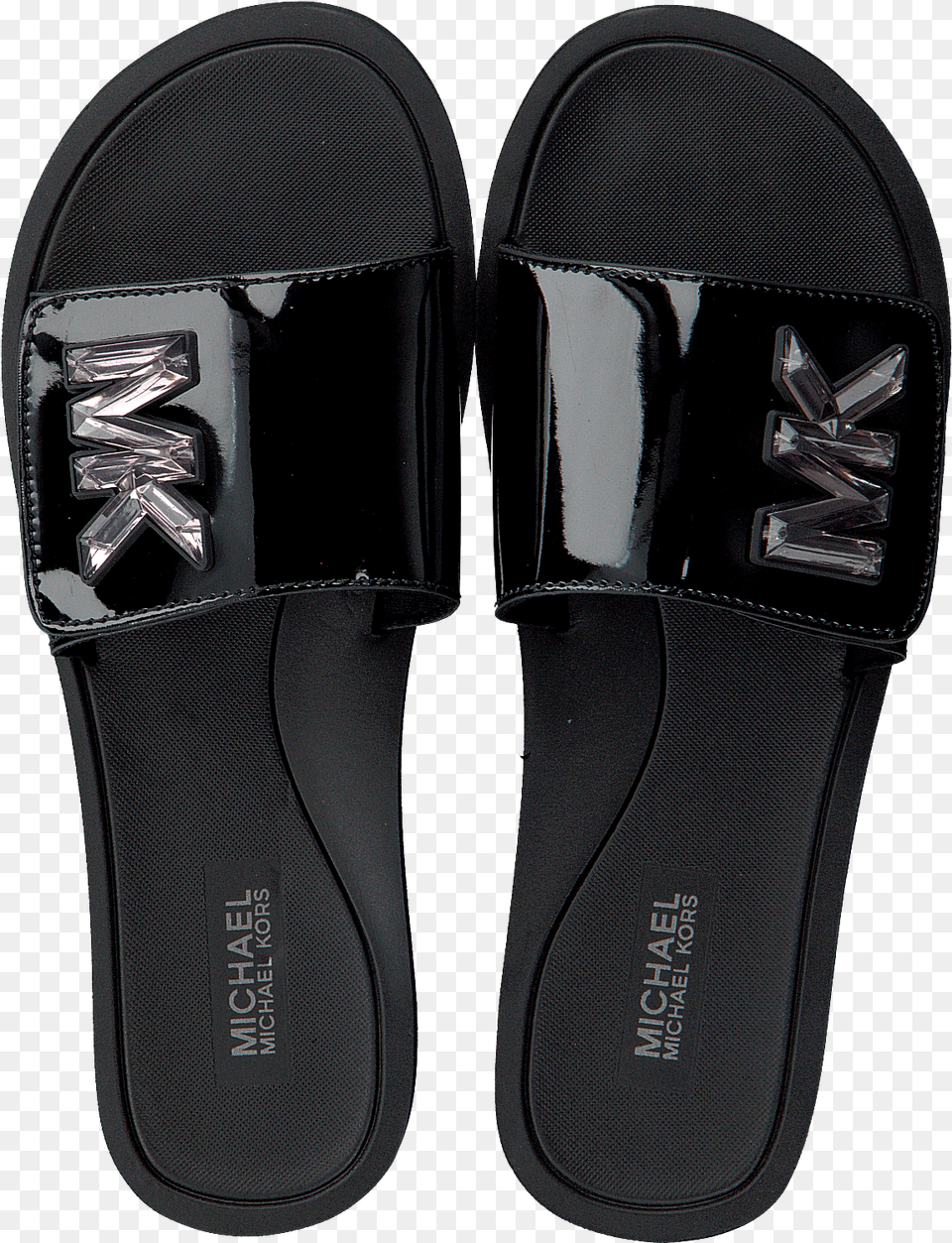 Black Michael Kors Flip Flops Mk Slide Michael Kors, Clothing, Footwear, Sandal, Electronics Png