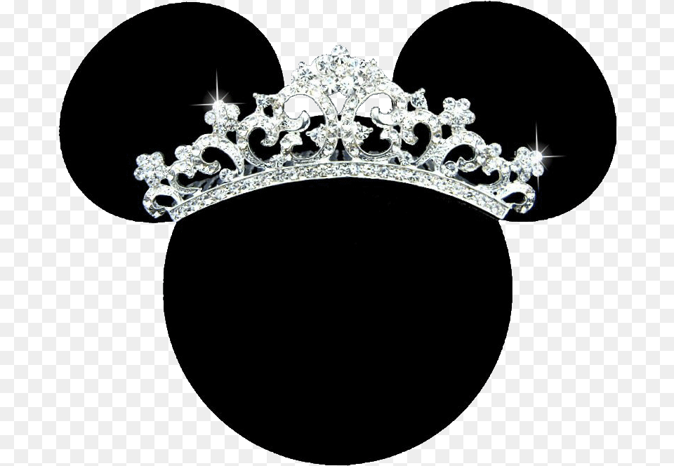 Black Mickey Head Clipart Images Pictures Minnie Mouse Head With Crown, Accessories, Jewelry, Tiara, Cross Free Png Download